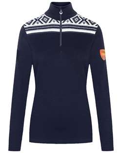 Dale of Norway Cortina Basic Female Sweater - Blue/Off-White